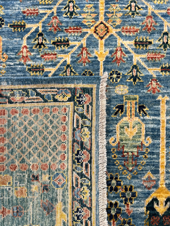 Babylon Garden - Blue &amp; Sage Garden Design Rug – 6’2” x 9’8”