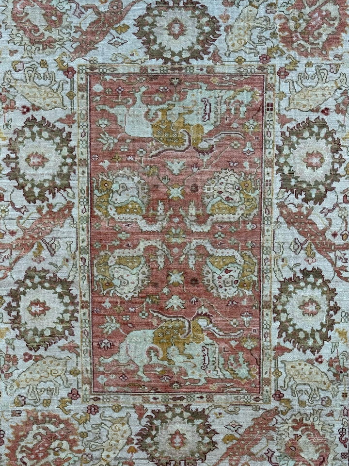 Rosewater Heritage - Dusty Rose &amp; Ivory Ushak Style Rug  – 5’3” x 7’0”