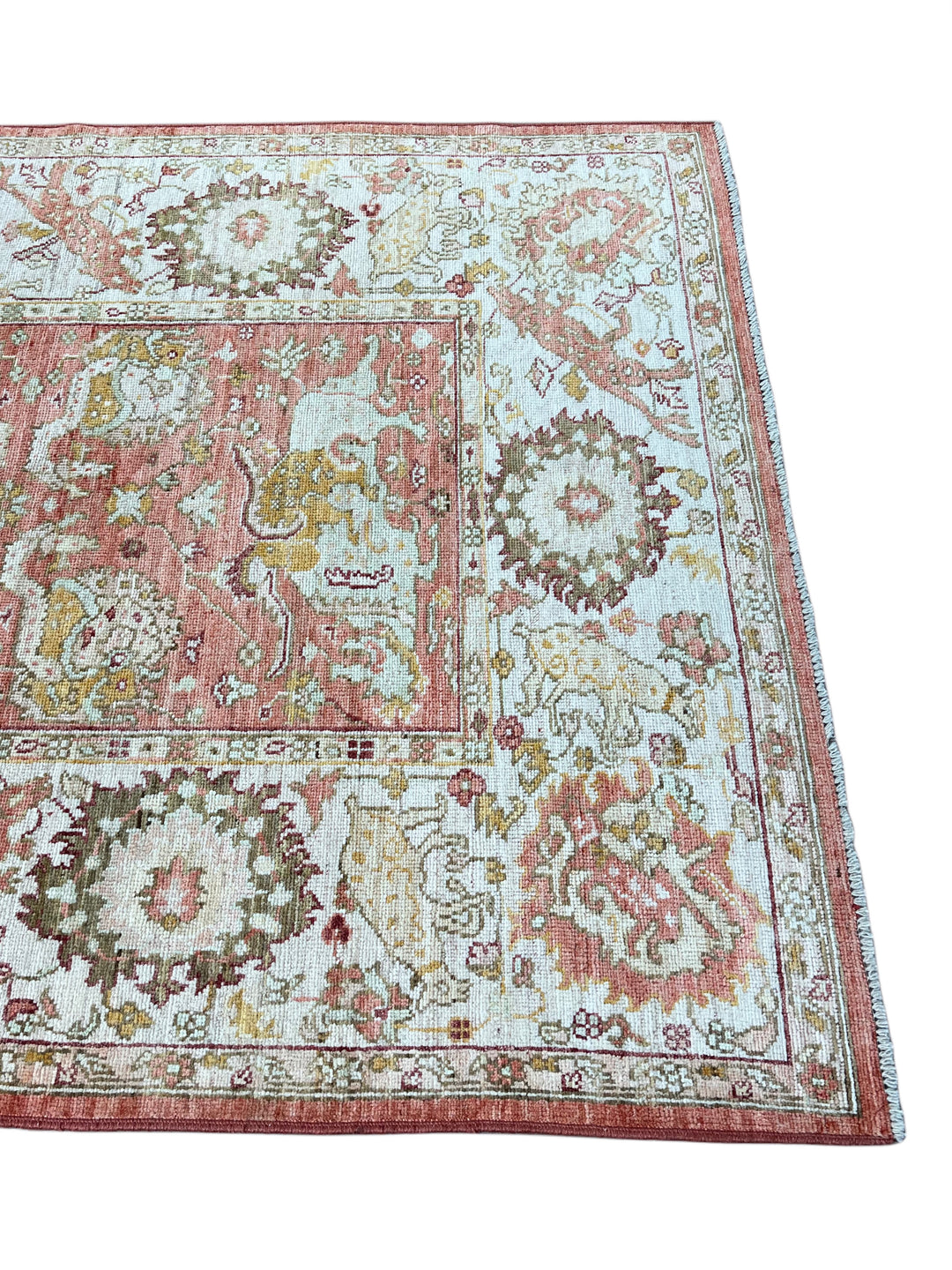Rosewater Heritage - Dusty Rose &amp; Ivory Ushak Style Rug  – 5’3” x 7’0”