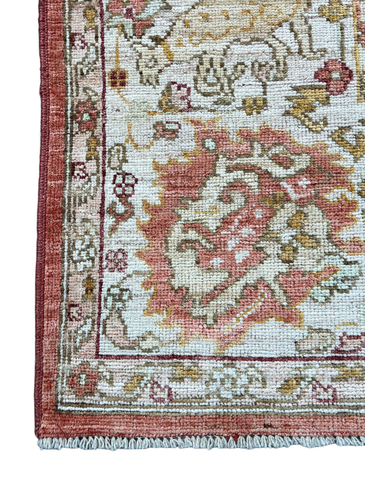 Rosewater Heritage - Dusty Rose &amp; Ivory Ushak Style Rug  – 5’3” x 7’0”
