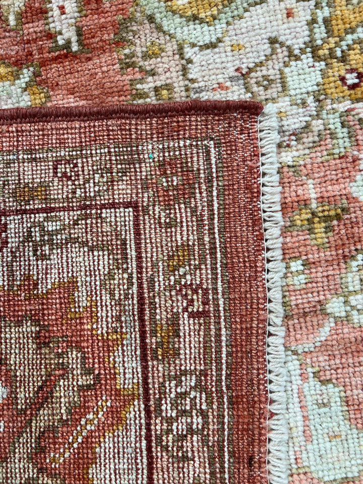 Rosewater Heritage - Dusty Rose &amp; Ivory Ushak Style Rug  – 5’3” x 7’0”