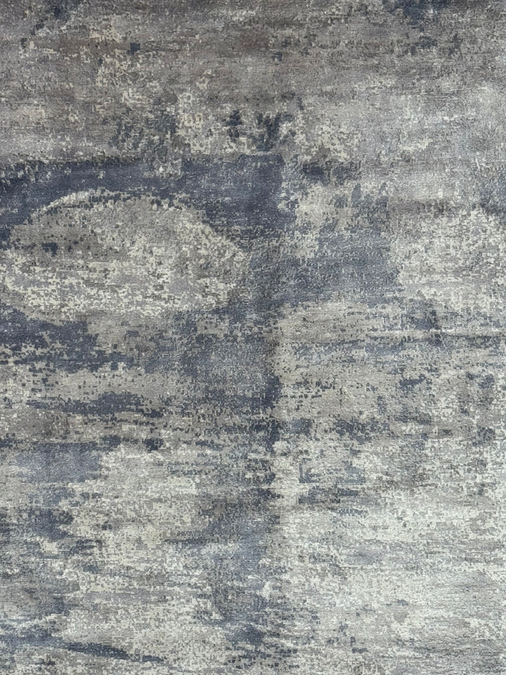 Silver Horizon - Dusty Blue &amp; Smoky Lavender Abstract Modern Rug – 5’7” x 7’5”