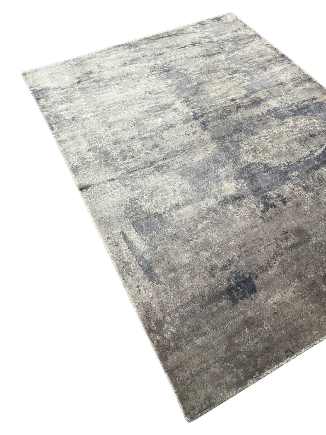 Silver Horizon - Dusty Blue &amp; Smoky Lavender Abstract Modern Rug – 5’7” x 7’5”