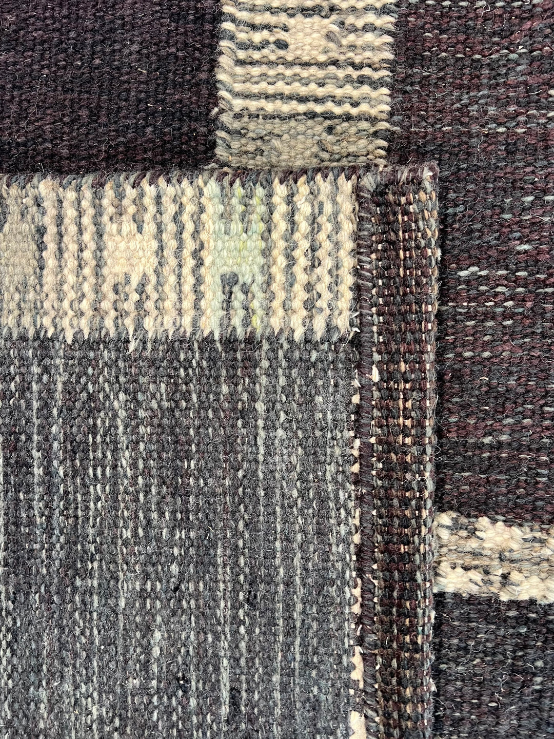 Midnight Tartan - Navy Blue &amp; Charcoal Geometric Flatweave Rug – 8’3” x 10’2”