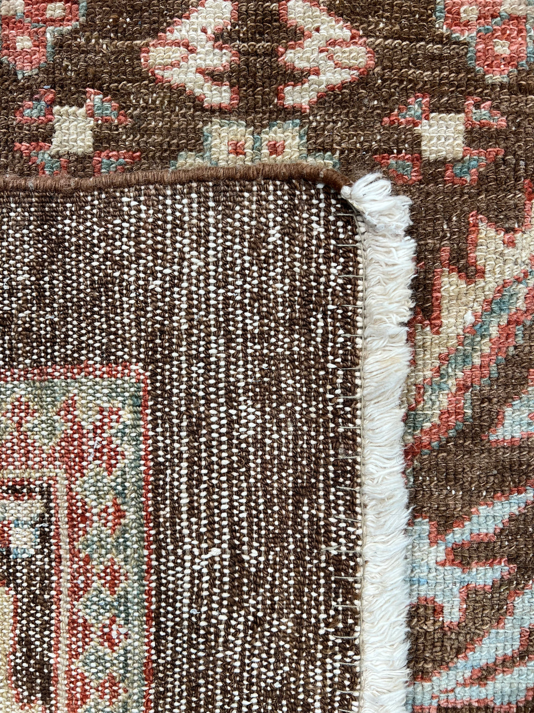 Chocolate Brown &amp; Sky Blue Antique Bakshaish Rug – The Azure Heritage – Circa 1930s – 6’4” x 8’3”
