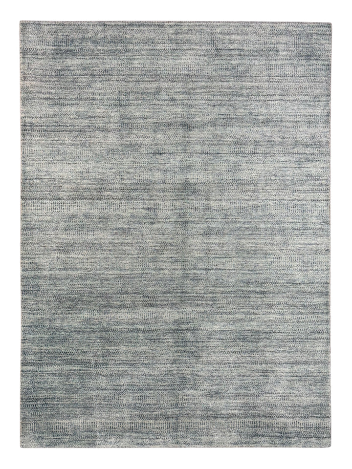 Silver Mist – Soft Blue &amp; Silver Gray Modern Textured Rug – 5’2” x 7’1”