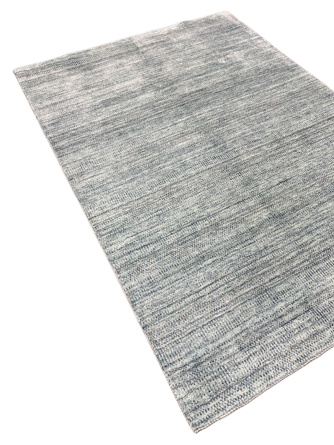 Silver Mist – Soft Blue &amp; Silver Gray Modern Textured Rug – 5’2” x 7’1”