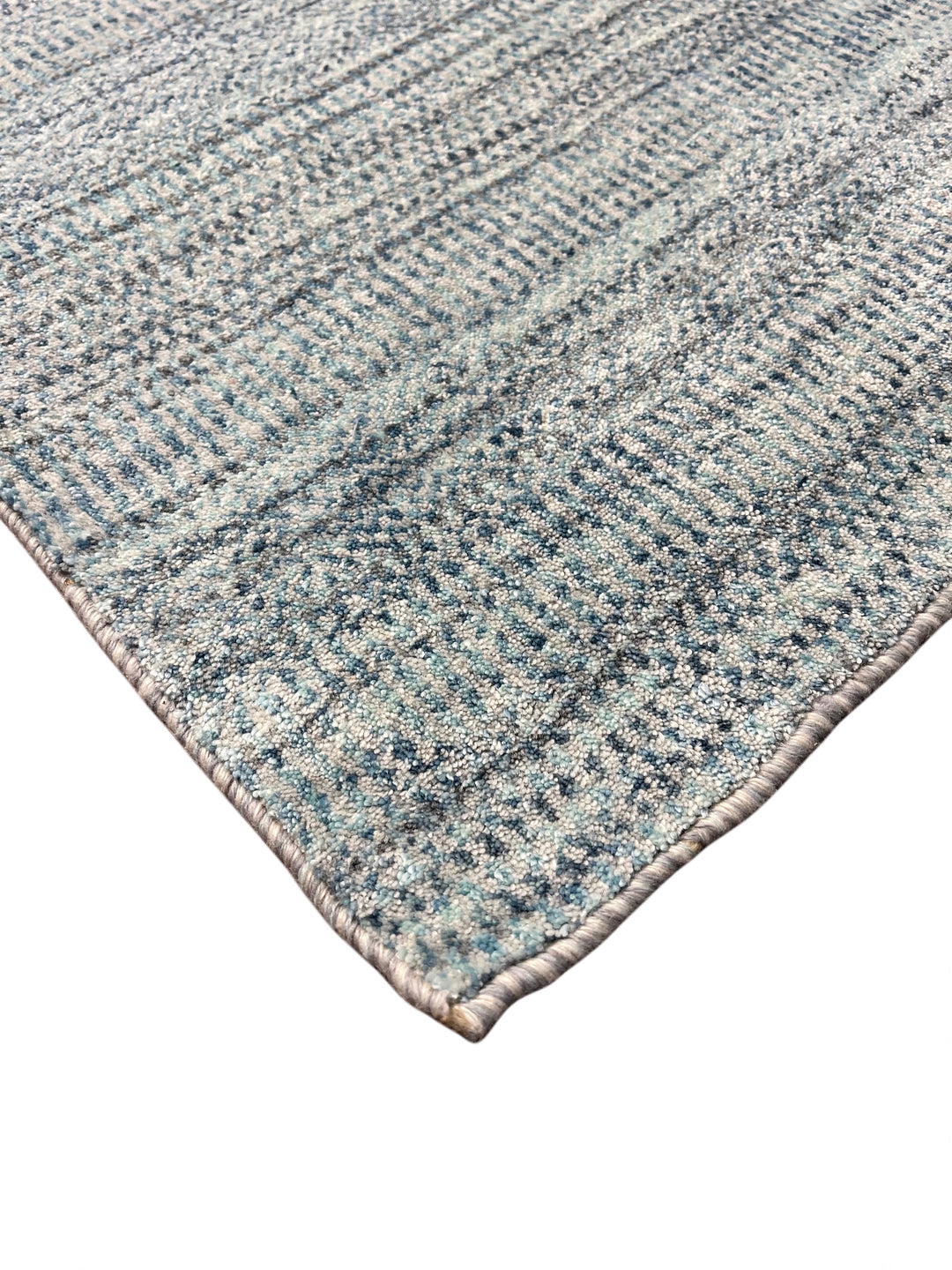 Silver Mist – Soft Blue &amp; Silver Gray Modern Textured Rug – 5’2” x 7’1”