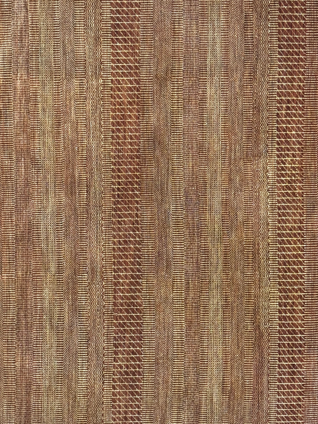 Terra Rhythm – Rust &amp; Sand Geometric Striped Modern Rug – 4’3” x 6’7”
