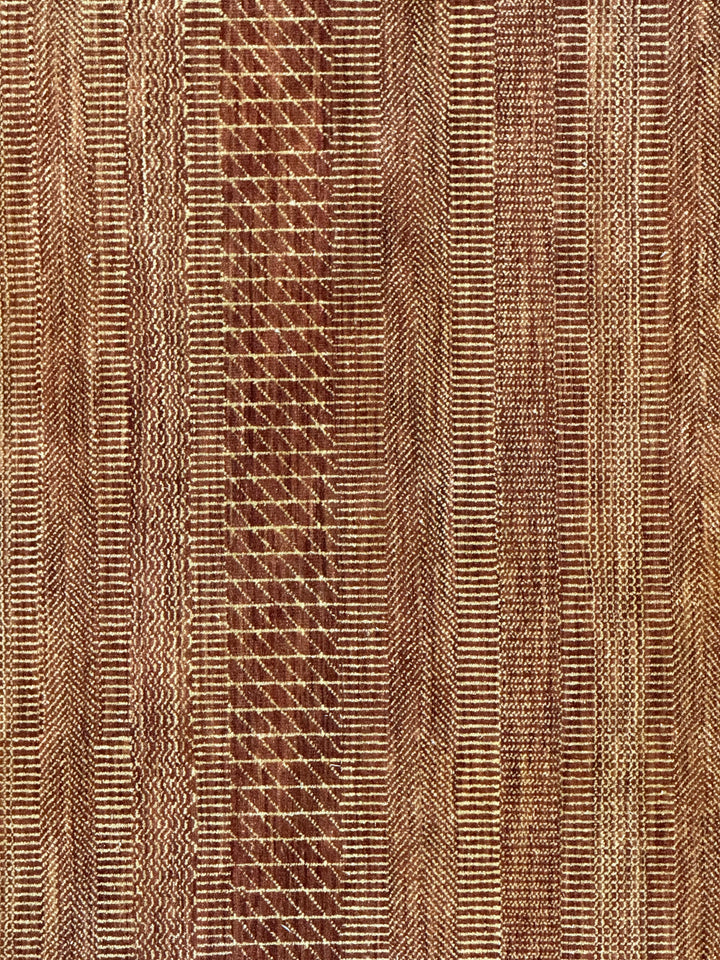 Terra Rhythm – Rust &amp; Sand Geometric Striped Modern Rug – 4’3” x 6’7”