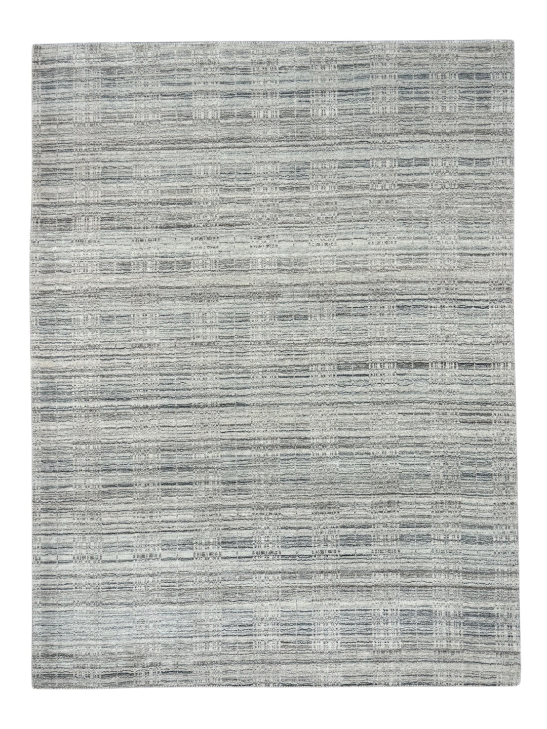 Avelune – Ivory &amp; Silver Gray Abstract Textured Modern Rug – 5’3” x 7’0”