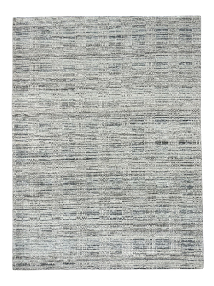 Avelune – Ivory &amp; Silver Gray Abstract Textured Modern Rug – 5’3” x 7’0”