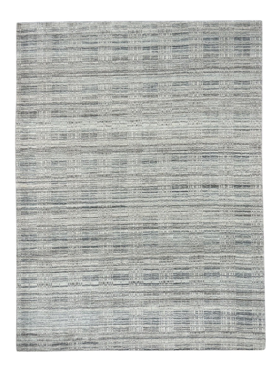 Avelune – Ivory & Silver Gray Abstract Textured Modern Rug – 5’3” x 7’0”