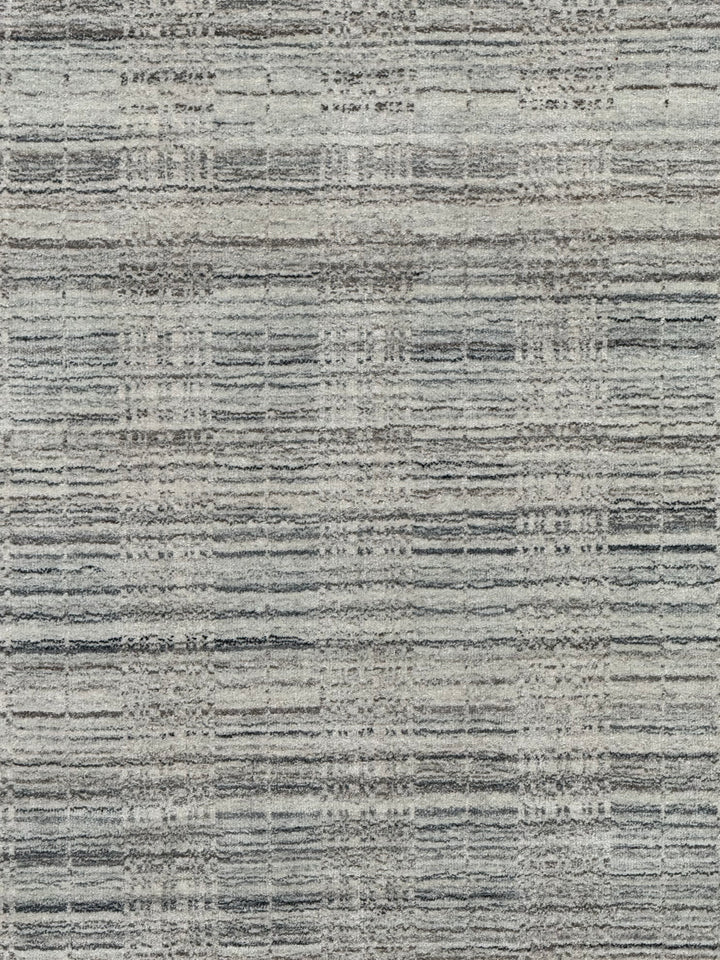 Avelune – Ivory &amp; Silver Gray Abstract Textured Modern Rug – 5’3” x 7’0”