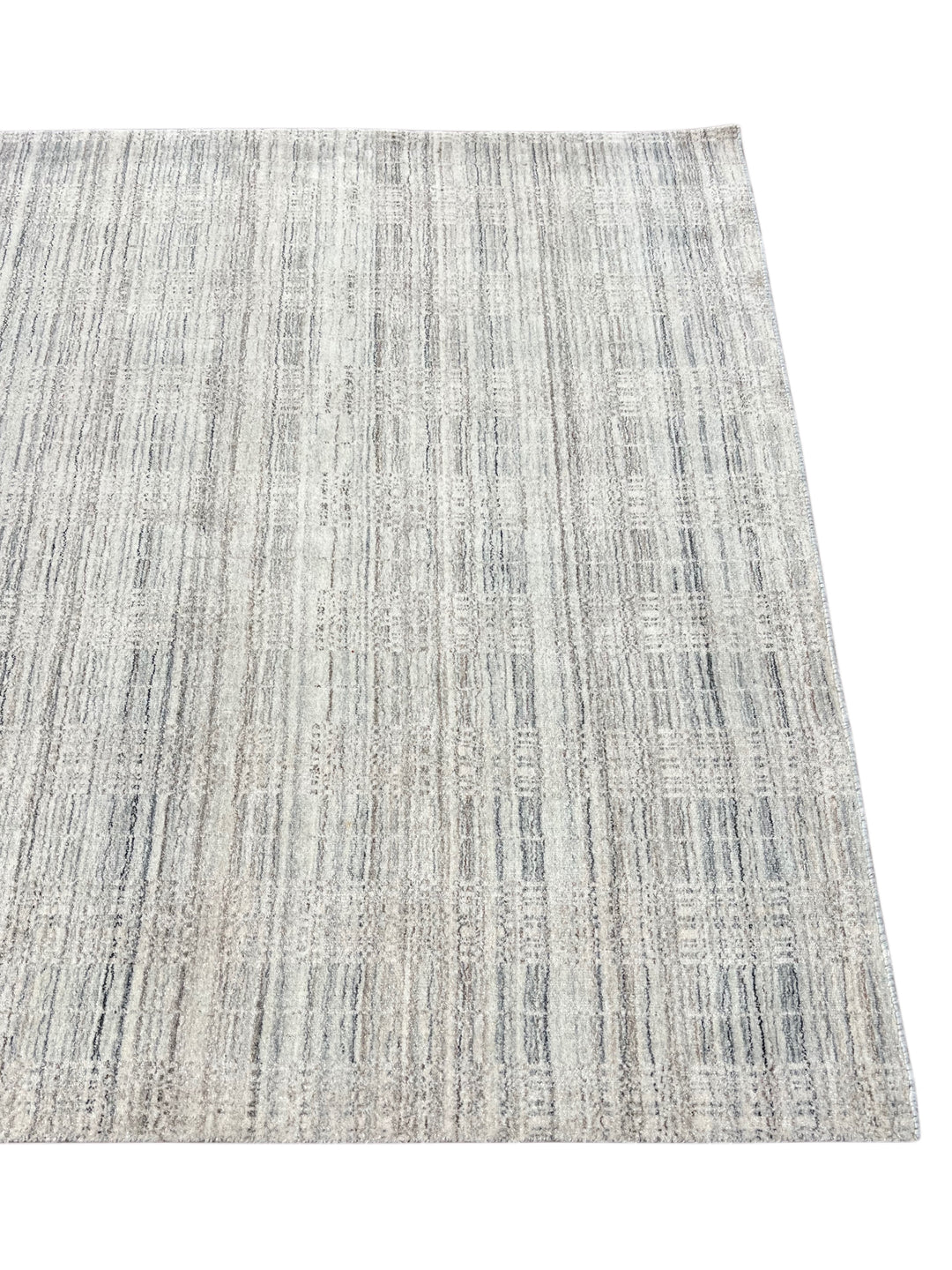 Avelune – Ivory &amp; Silver Gray Abstract Textured Modern Rug – 5’3” x 7’0”