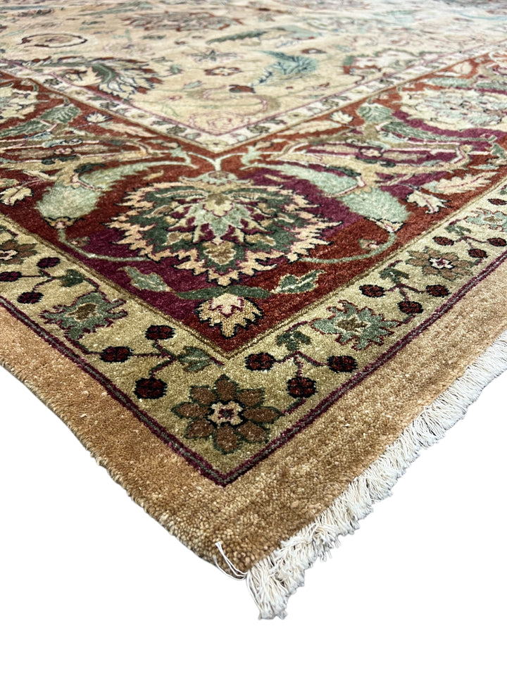 Botanical Wool Rug – Ivory, Burgundy &amp; Sage 10’0” x 14’4”