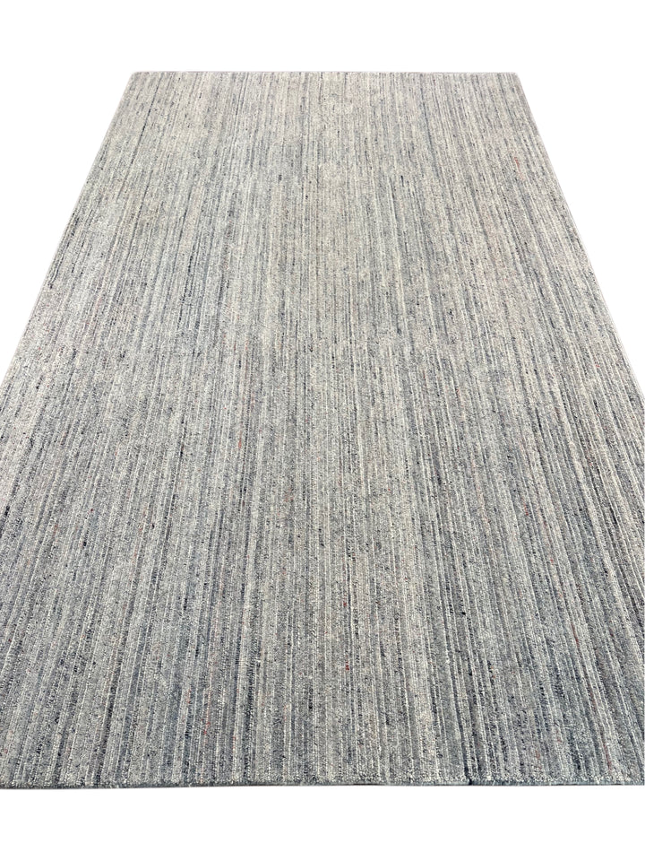 Brume - Silver Grey &amp; Mist Blue Textured Modern Rug – 5’9” x 9’10”