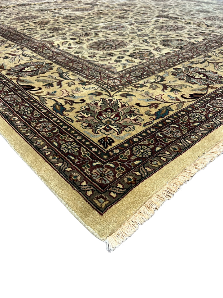 Golden Ivory Botanical Wool Rug - 9’11” × 14’7”