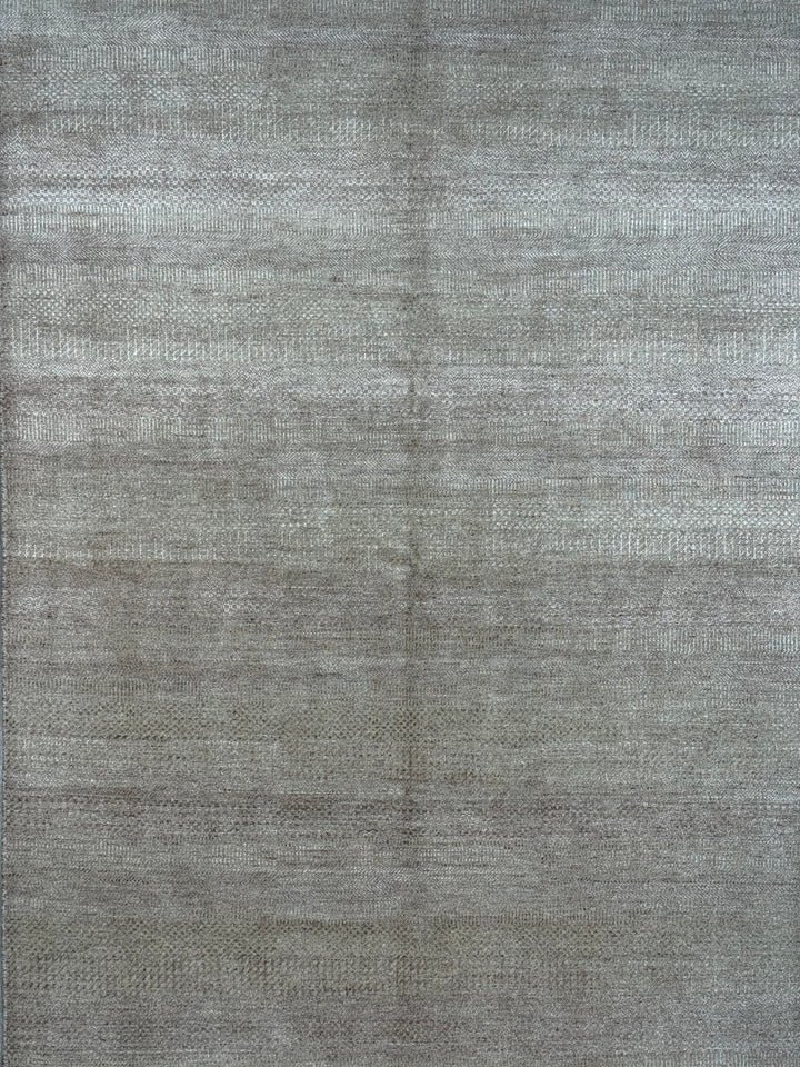 Serein - Taupe Gray &amp; Silver Textured Modern Rug – 6’2” x 9’2”