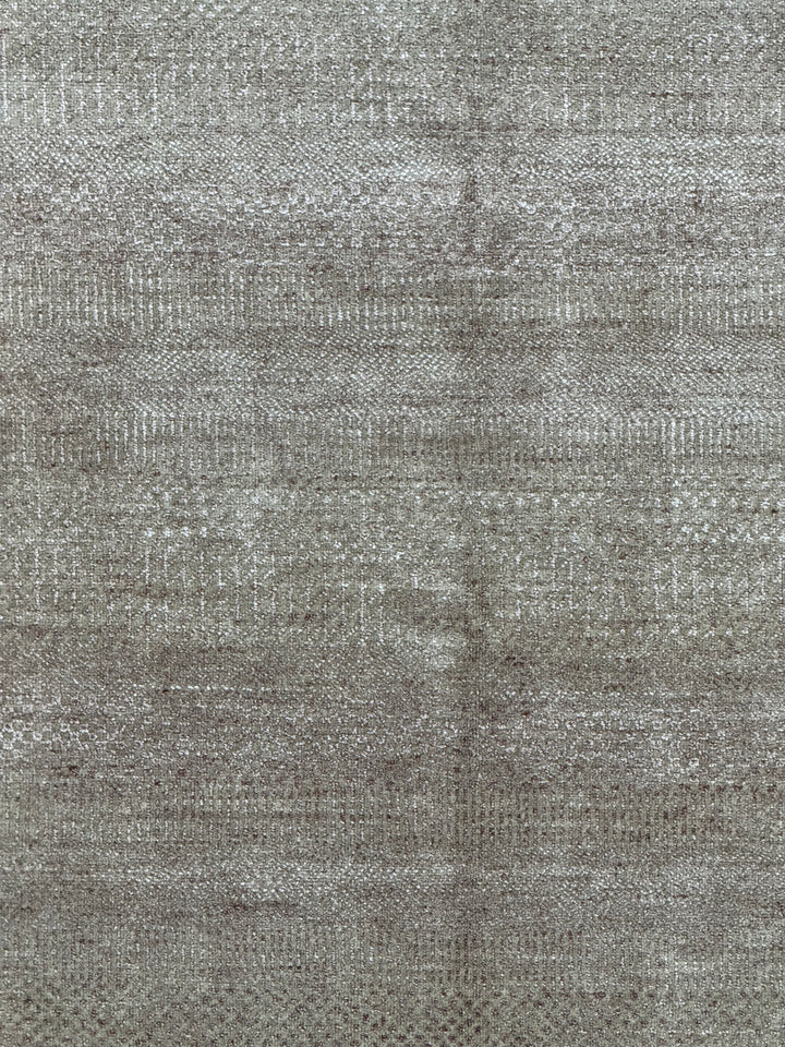 Serein - Taupe Gray &amp; Silver Textured Modern Rug – 6’2” x 9’2”