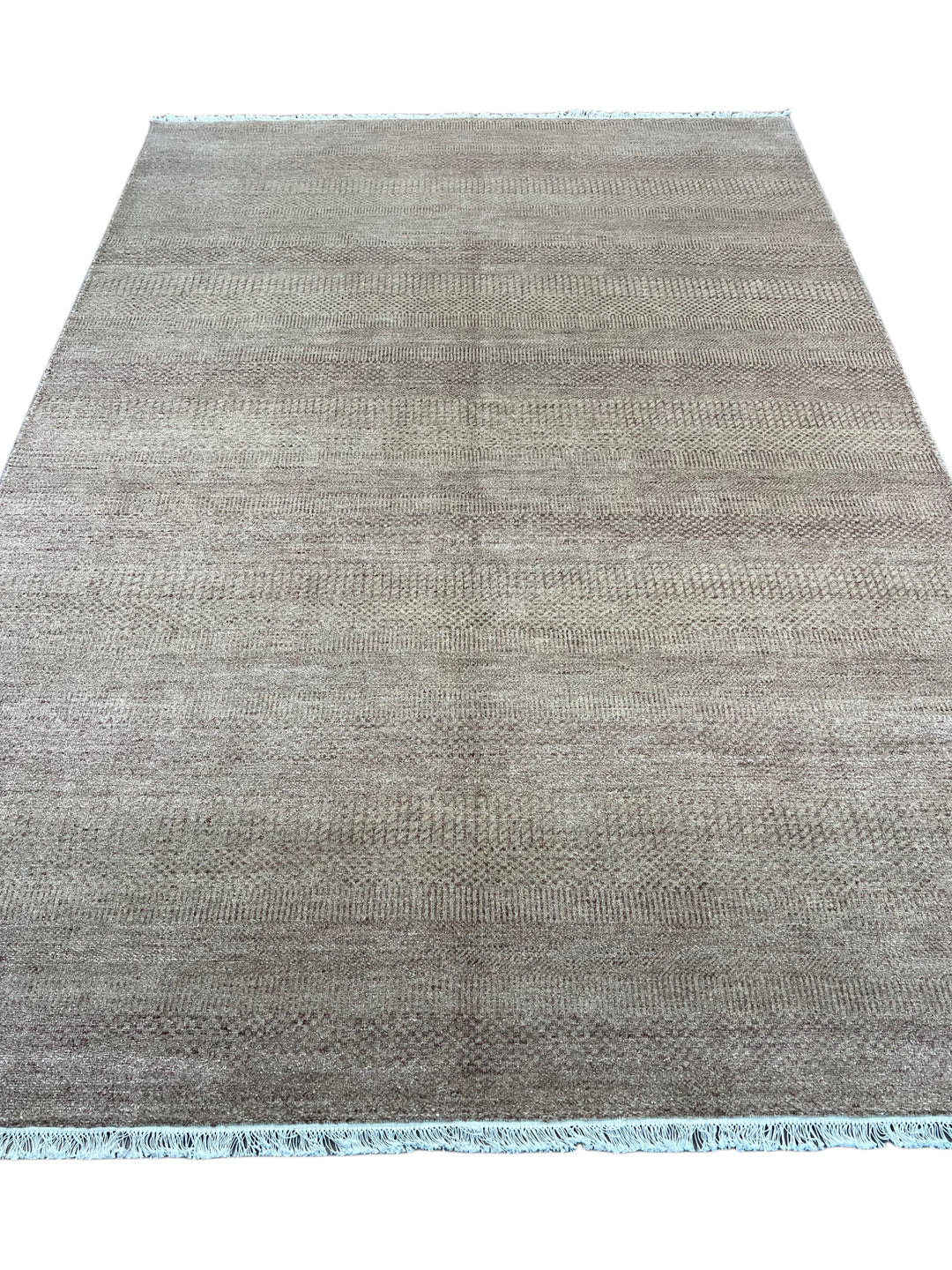 Serein - Taupe Gray &amp; Silver Textured Modern Rug – 6’2” x 9’2”