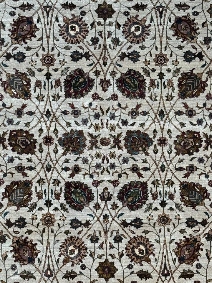 Burgundy Royal Garden – Ivory &amp; Burgundy Traditional Floral Rug – 6’0” x 8’8”