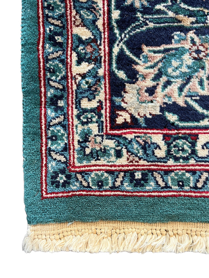 Emerald Imperial Garden – Teal Green &amp; Navy Blue Traditional Medallion Rug – 6’1” x 9’0”
