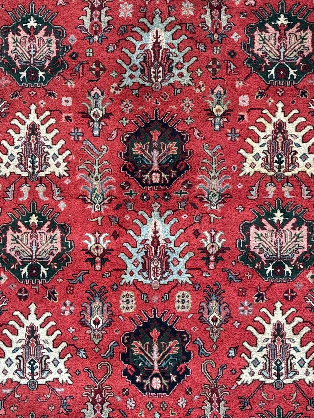 Crimson Heritage Garden – Red &amp; Midnight Navy Traditional Floral Rug – 6’1” x 9’5”