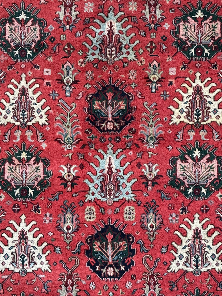 Crimson Heritage Garden – Red &amp; Midnight Navy Traditional Floral Rug – 6’1” x 9’5”
