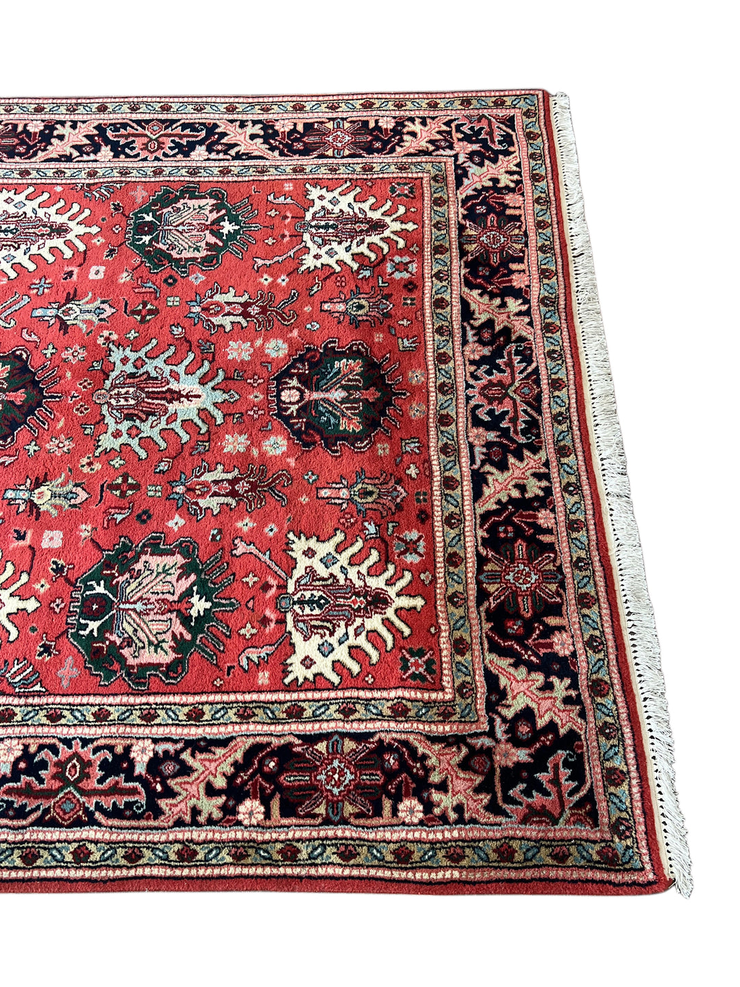 Crimson Heritage Garden – Red &amp; Midnight Navy Traditional Floral Rug – 6’1” x 9’5”