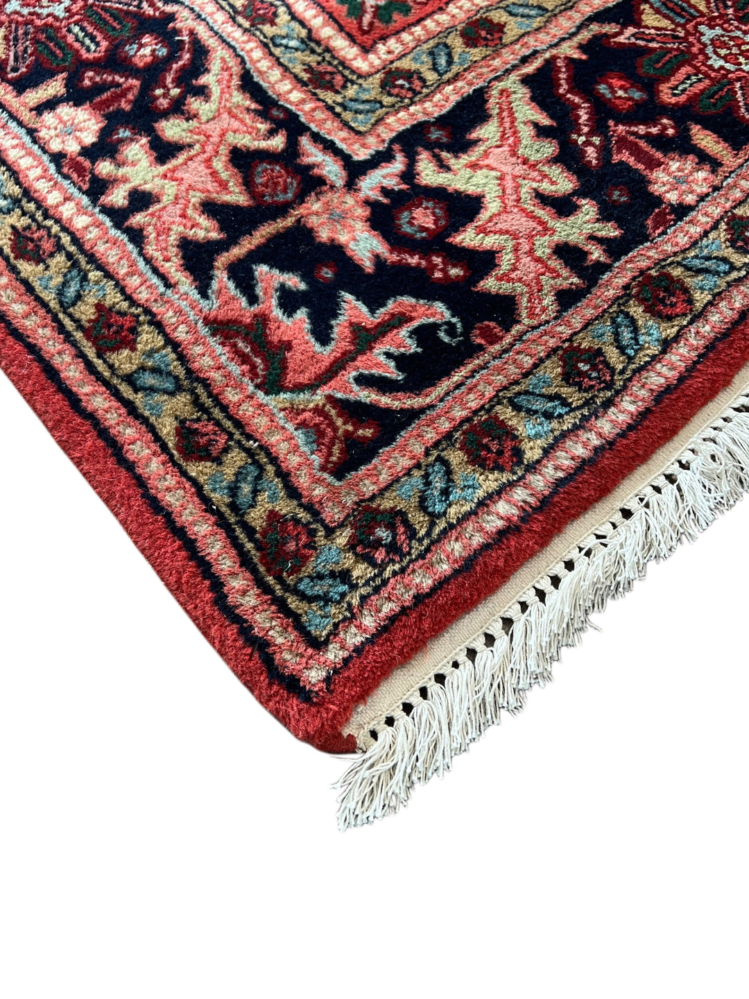 Crimson Heritage Garden – Red &amp; Midnight Navy Traditional Floral Rug – 6’1” x 9’5”