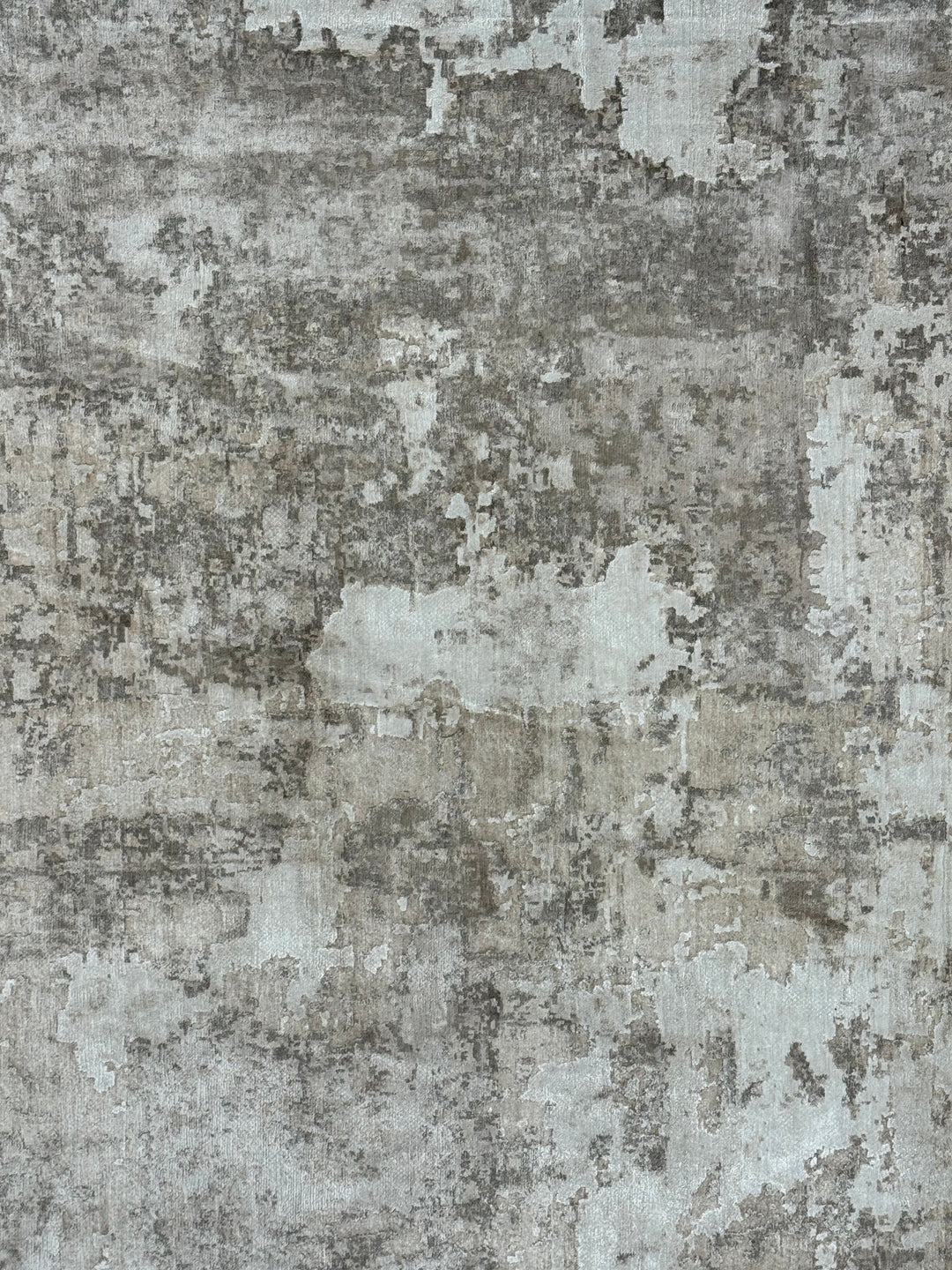 Silver Mist Abstract – Contemporary Gray &amp; Ivory Area Rug – 5’10” x 9’0”