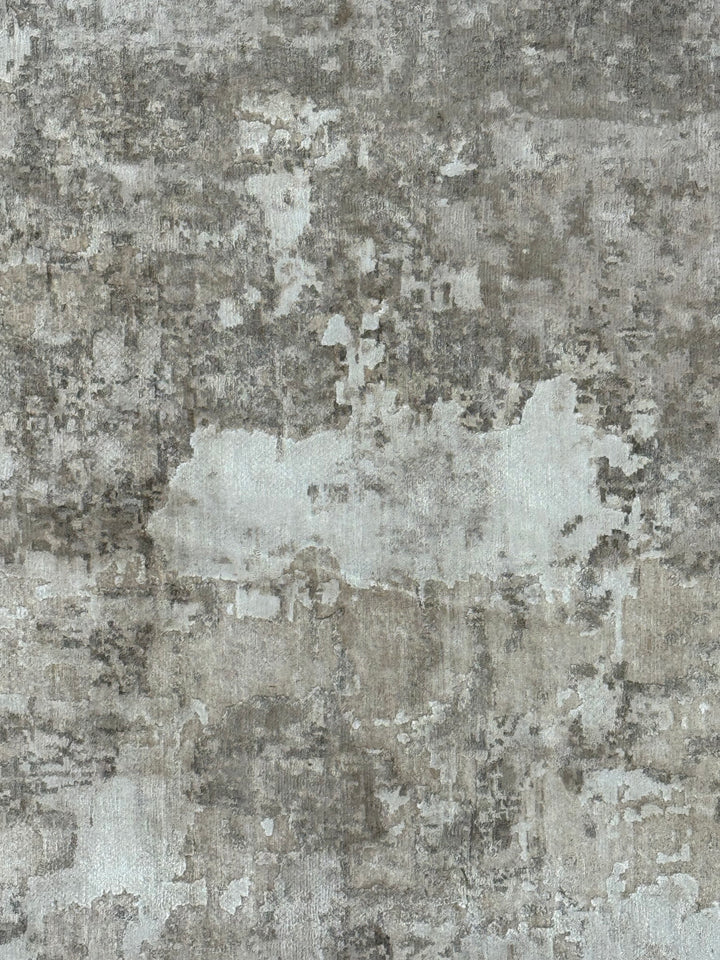 Silver Mist Abstract – Contemporary Gray &amp; Ivory Area Rug – 5’10” x 9’0”