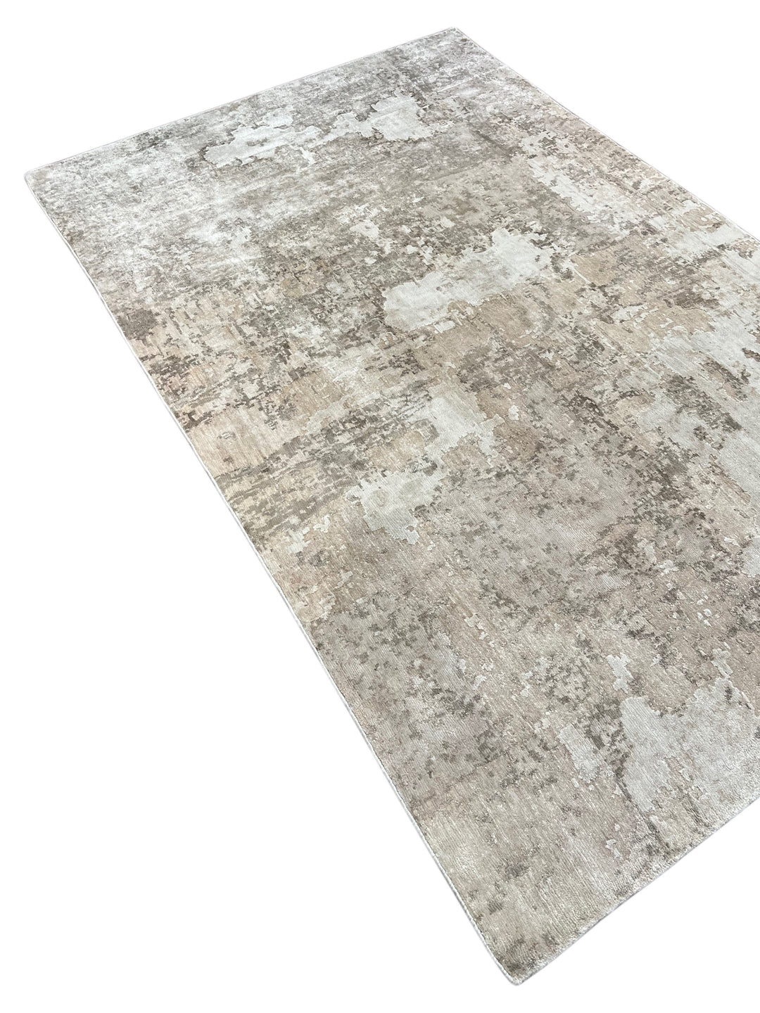 Silver Mist Abstract – Contemporary Gray &amp; Ivory Area Rug – 5’10” x 9’0”