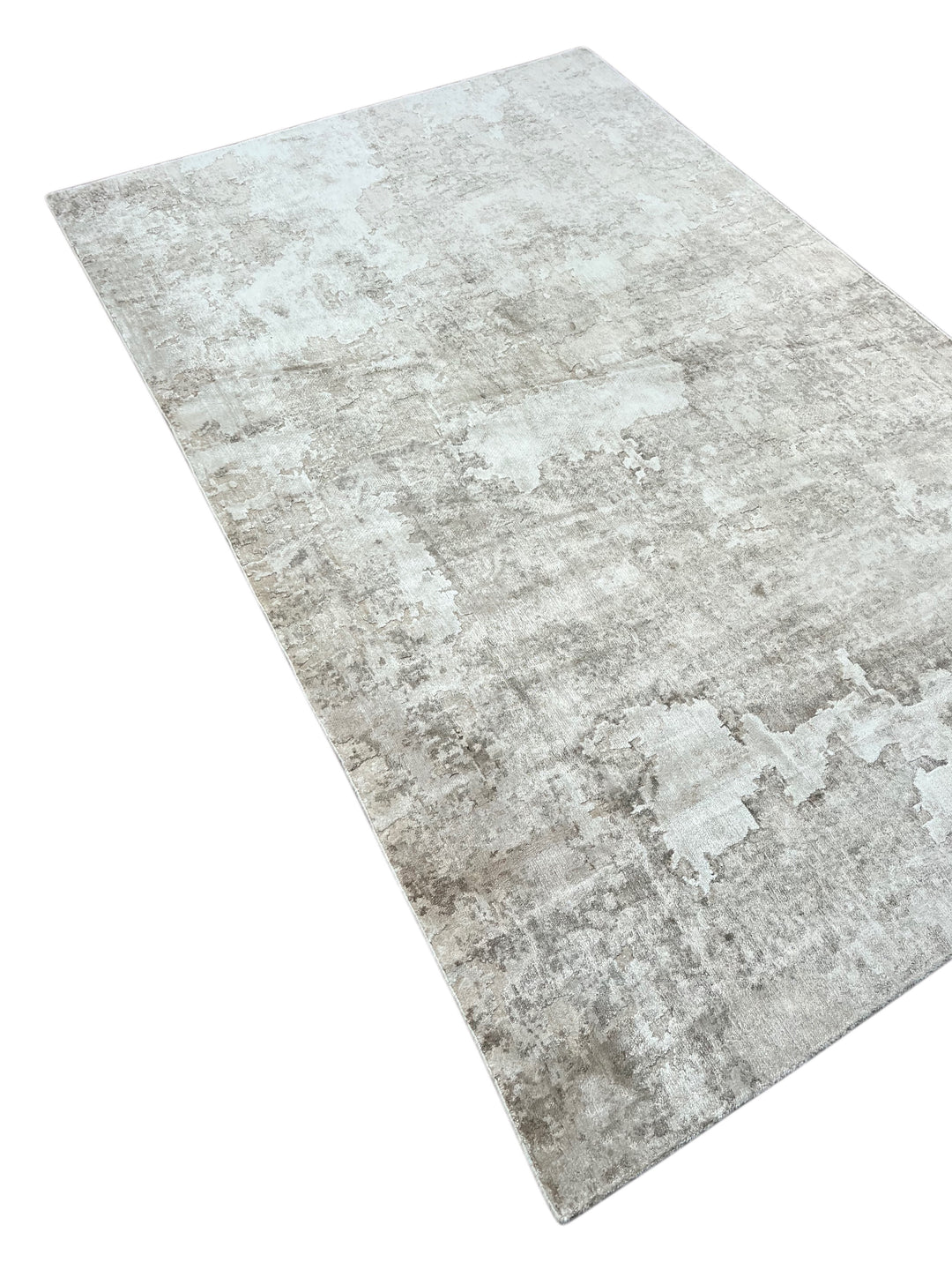 Silver Mist Abstract – Contemporary Gray &amp; Ivory Area Rug – 5’10” x 9’0”