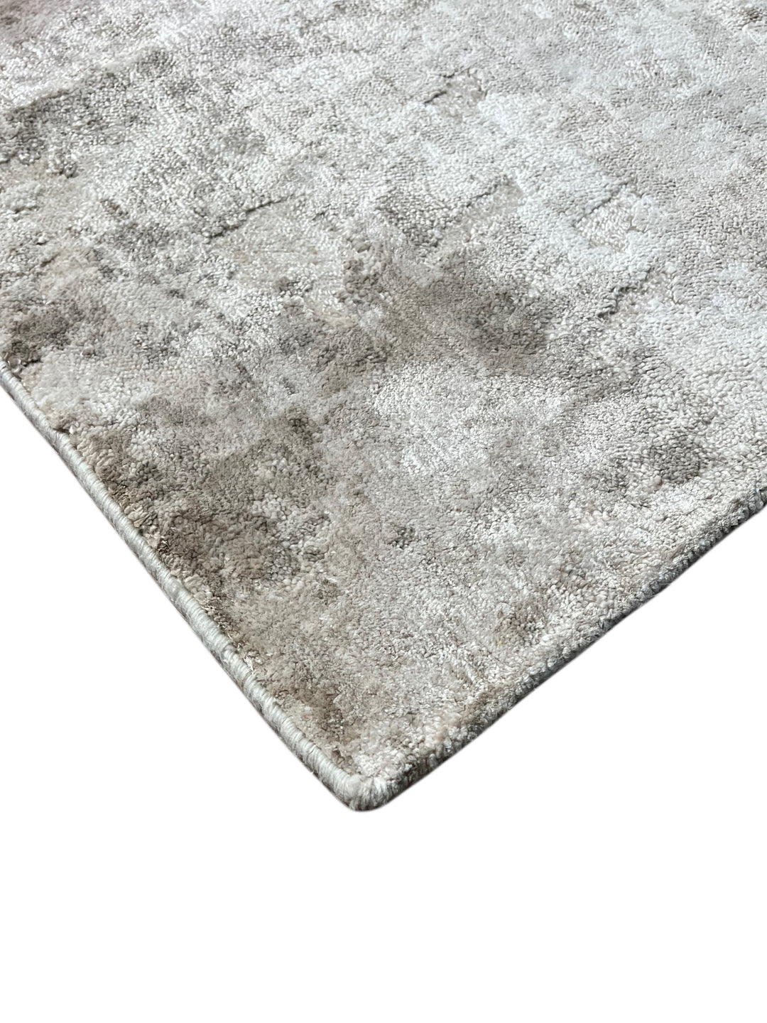 Silver Mist Abstract – Contemporary Gray &amp; Ivory Area Rug – 5’10” x 9’0”