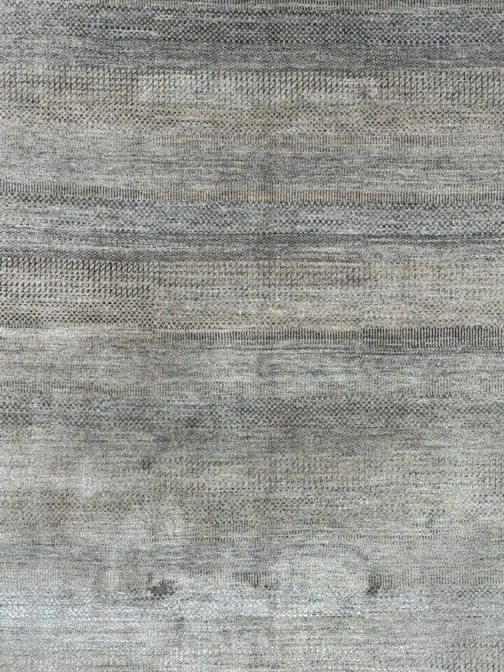 Ashen Strata – Contemporary Grey &amp; Taupe Textured Area Rug – 6&