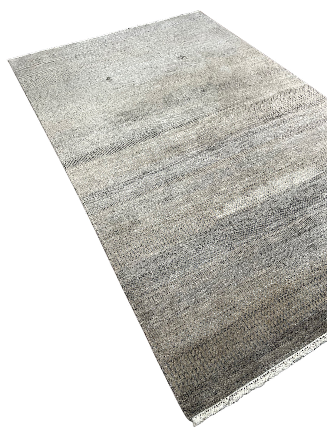 Ashen Strata – Contemporary Grey &amp; Taupe Textured Area Rug – 6&