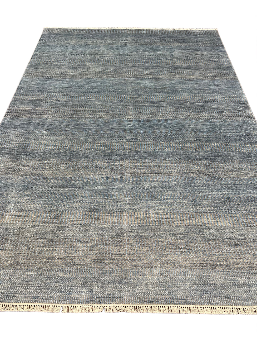 Slate Reverie – Contemporary Blue Grey Textured Area Rug – 6’1” x 8’10”