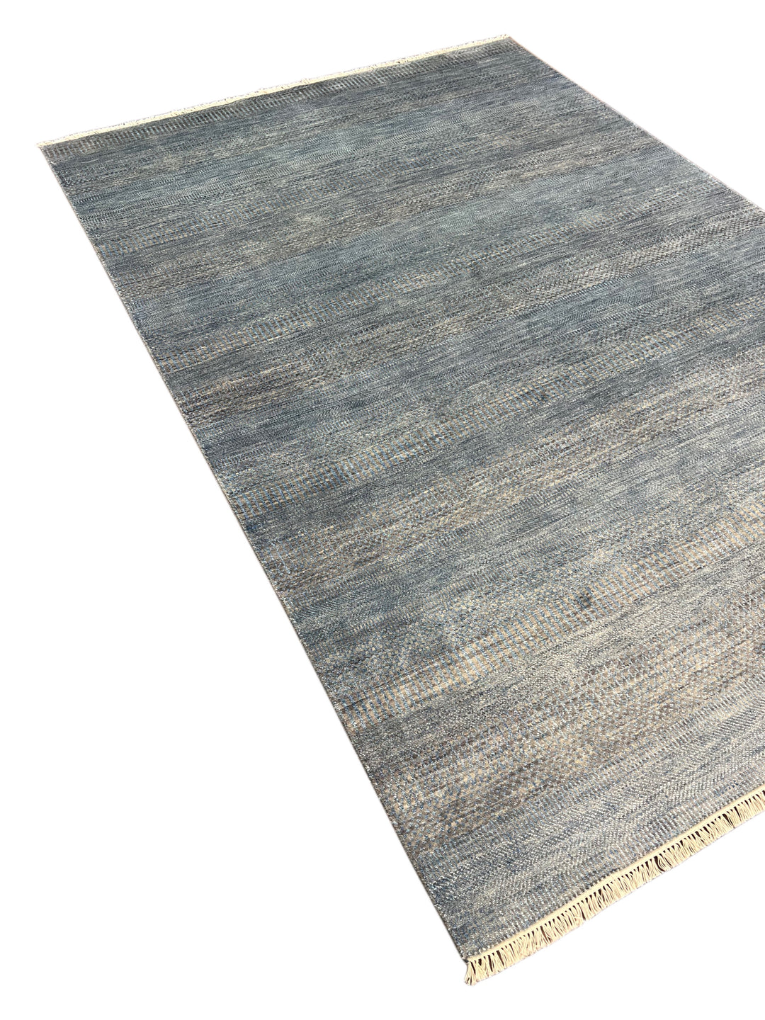 Slate Reverie – Contemporary Blue Grey Textured Area Rug – 6’1” x 8’10”