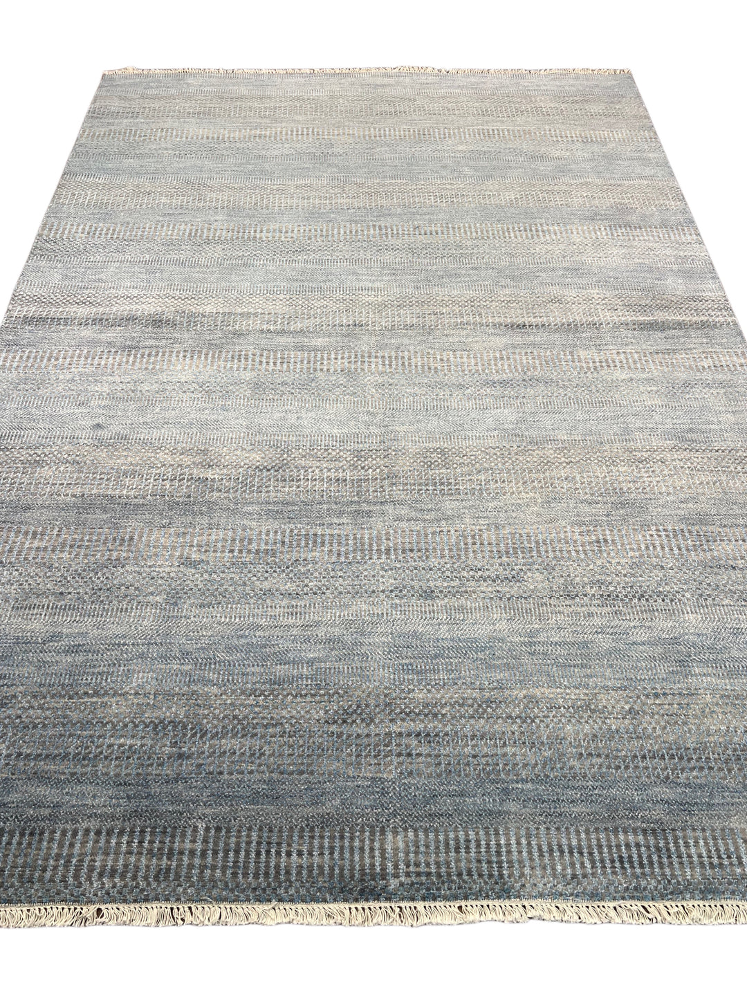 Slate Reverie – Contemporary Blue Grey Textured Area Rug – 6’1” x 8’10”