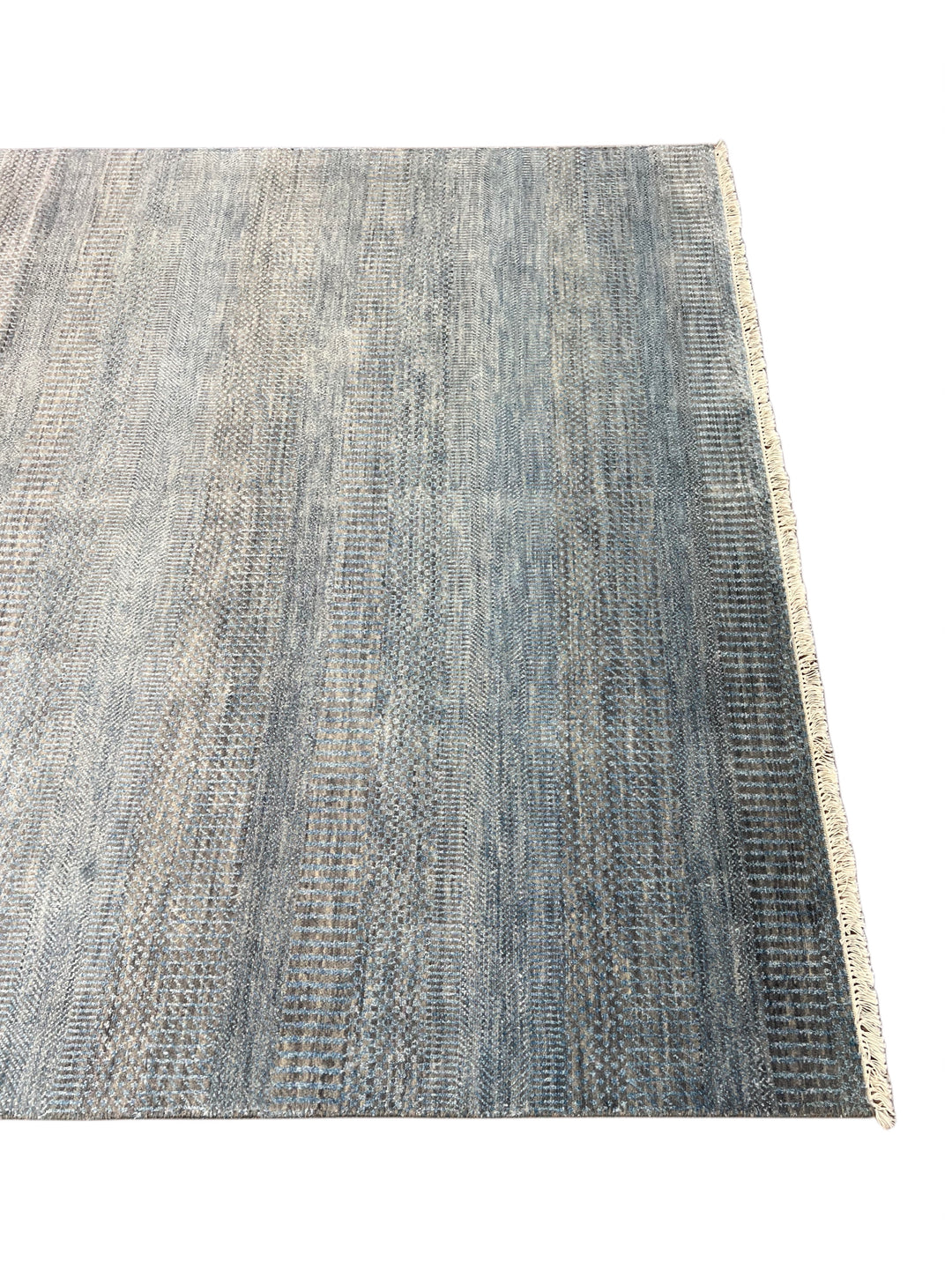 Slate Reverie – Contemporary Blue Grey Textured Area Rug – 6’1” x 8’10”