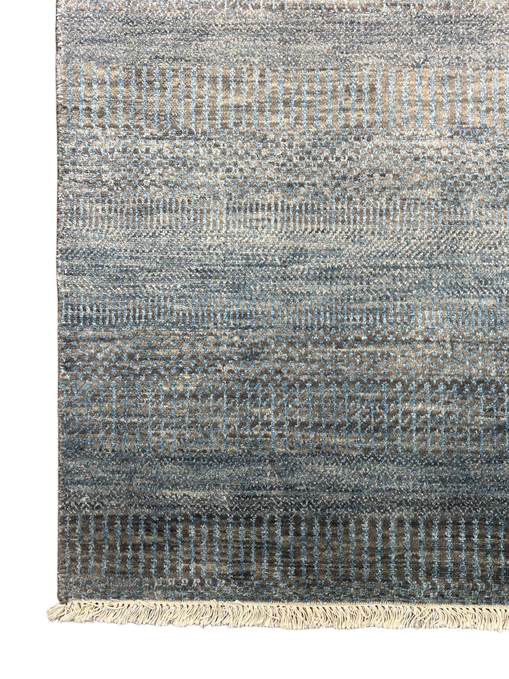 Slate Reverie – Contemporary Blue Grey Textured Area Rug – 6’1” x 8’10”