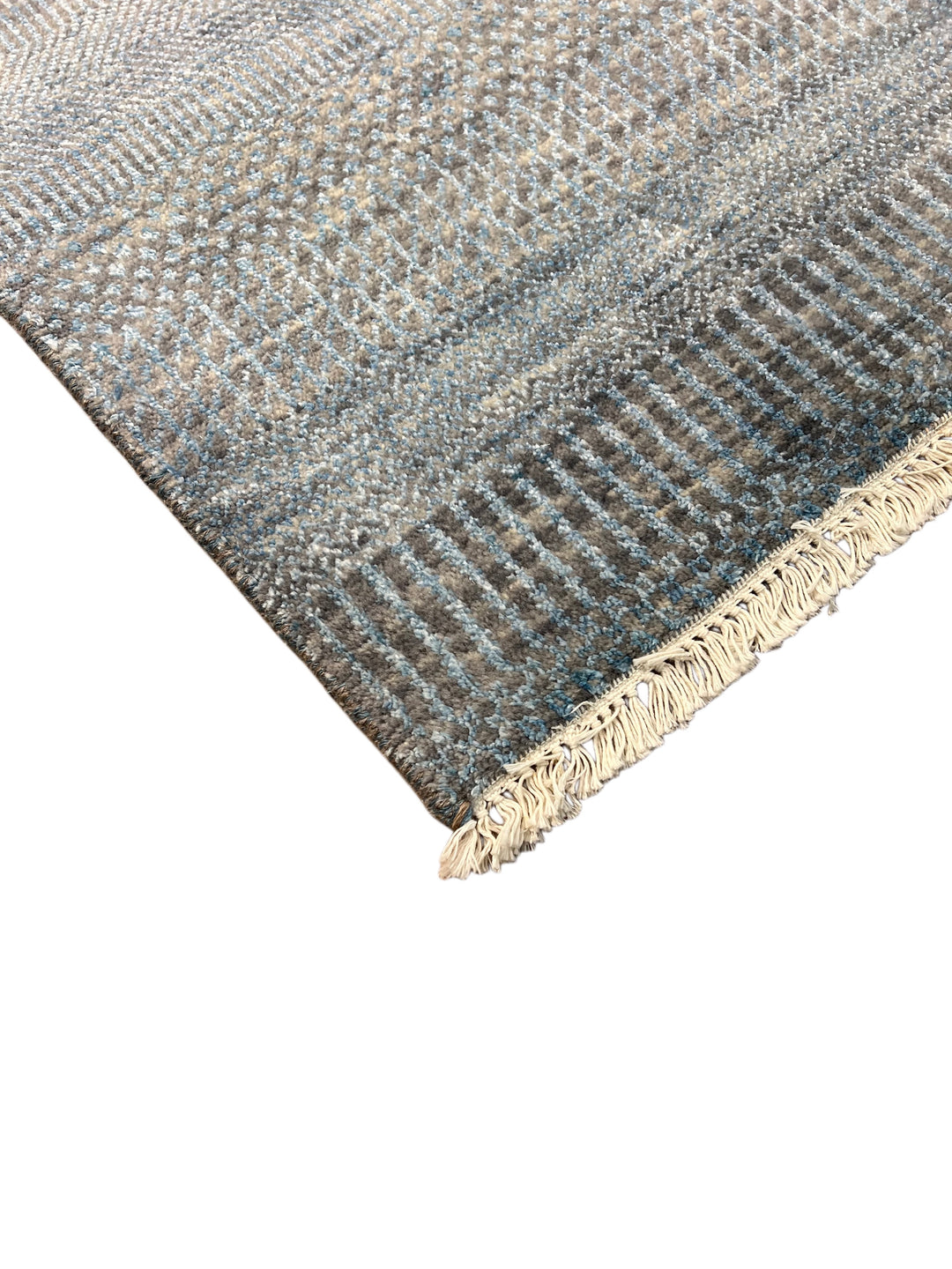 Slate Reverie – Contemporary Blue Grey Textured Area Rug – 6’1” x 8’10”