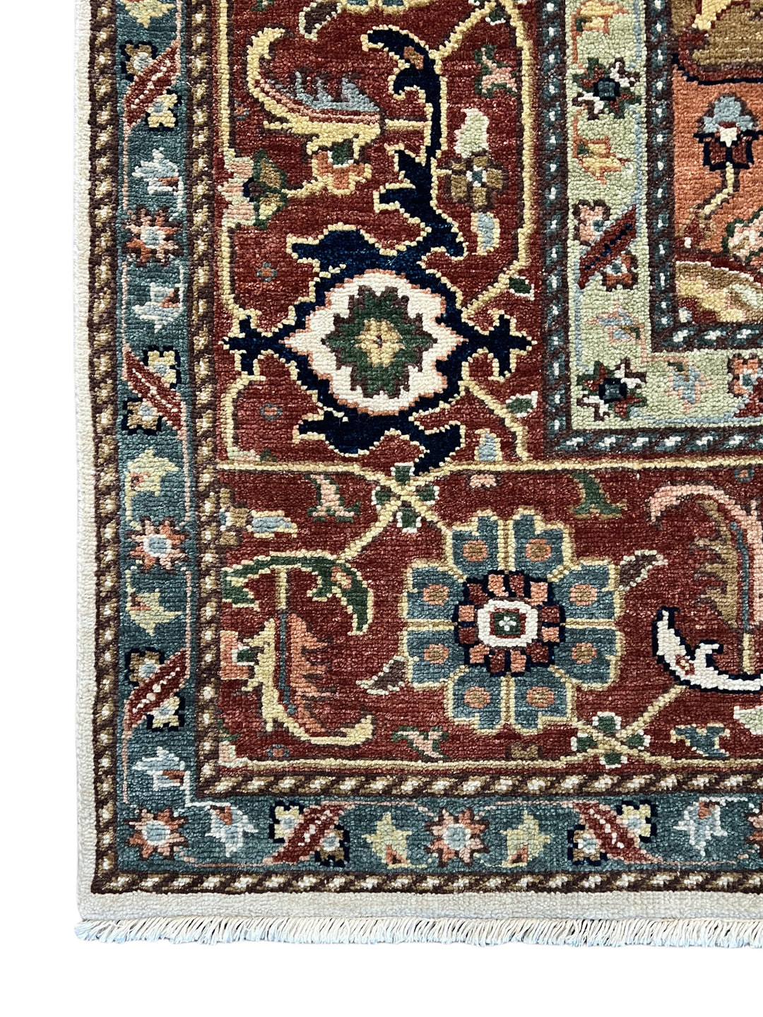 Imperial Rust – Traditional Heriz Design Rug in Rust, Ivory &amp; Navy Blue | 9’0” × 11’11”