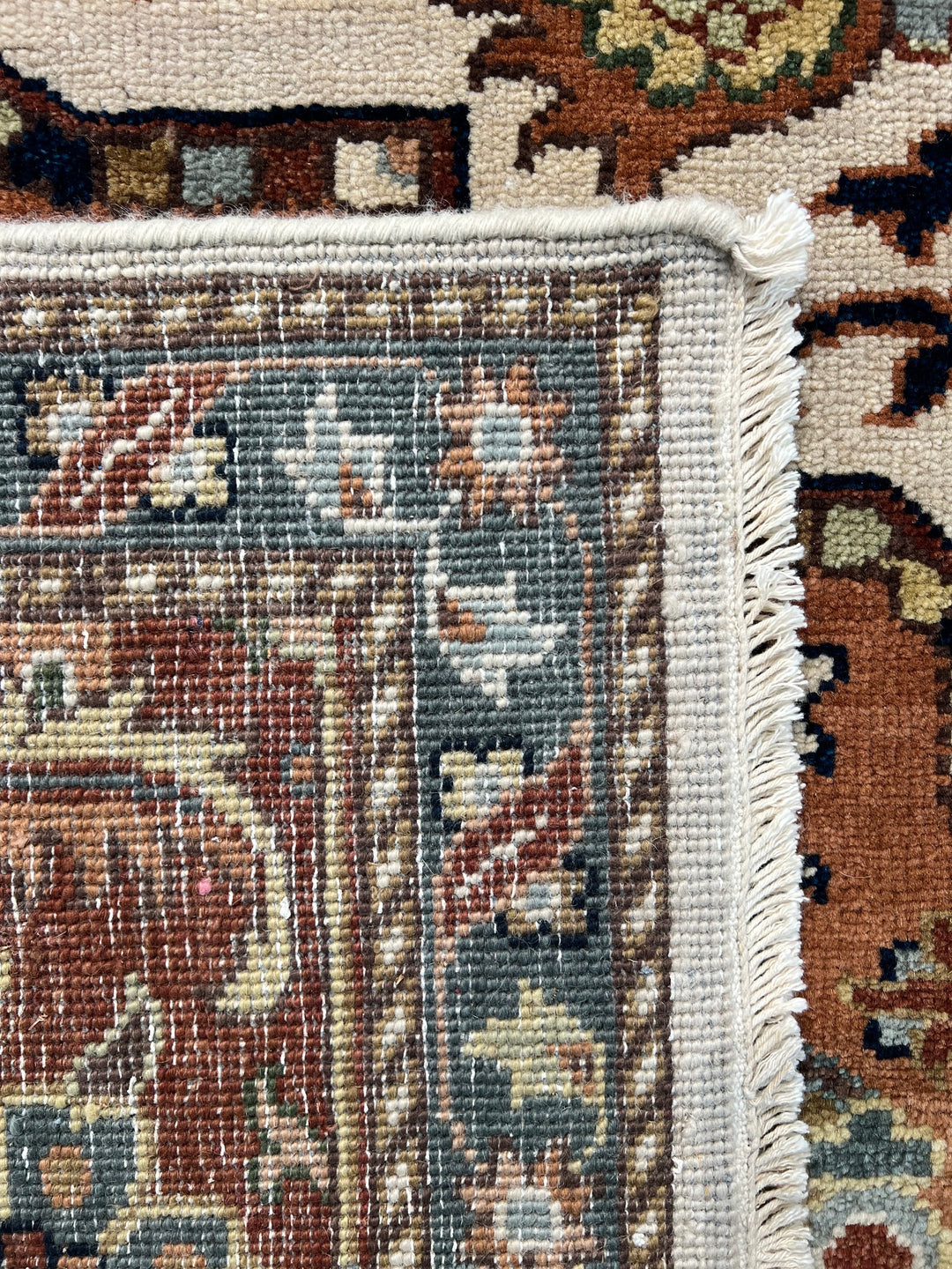 Imperial Rust – Traditional Heriz Design Rug in Rust, Ivory &amp; Navy Blue | 9’0” × 11’11”