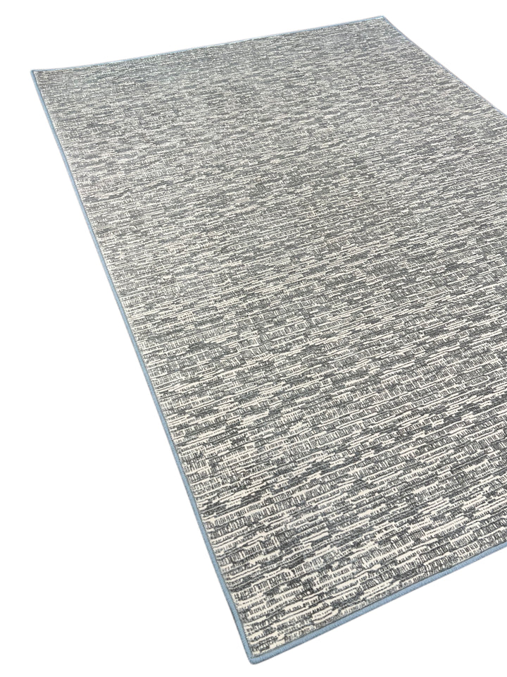 Blue Grey &amp; Ivory Abstract Textured Polypropylene Carpet – Slate Whisper – 7’0” x 9’10”