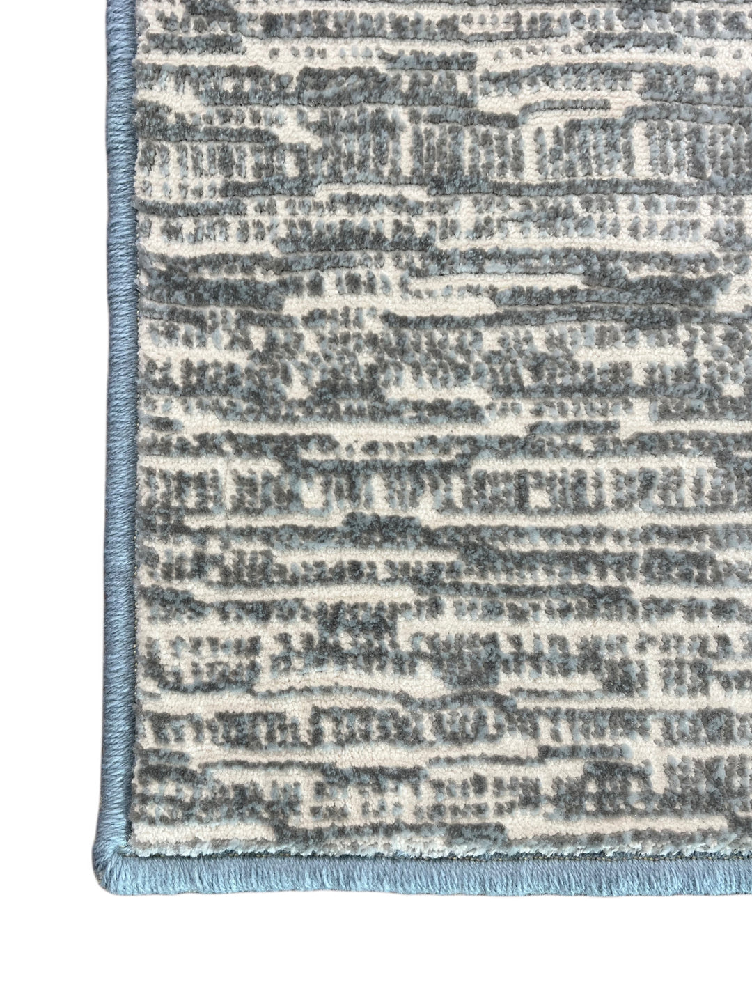 Blue Grey &amp; Ivory Abstract Textured Polypropylene Carpet – Slate Whisper – 7’0” x 9’10”
