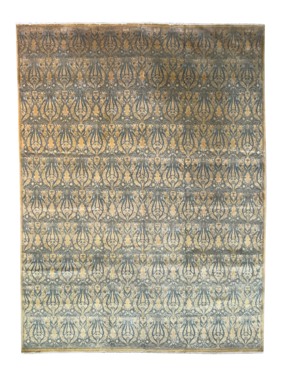 Royal Azure - Blue & Gold Floral Design Rug  – 12’1” x 16’2”