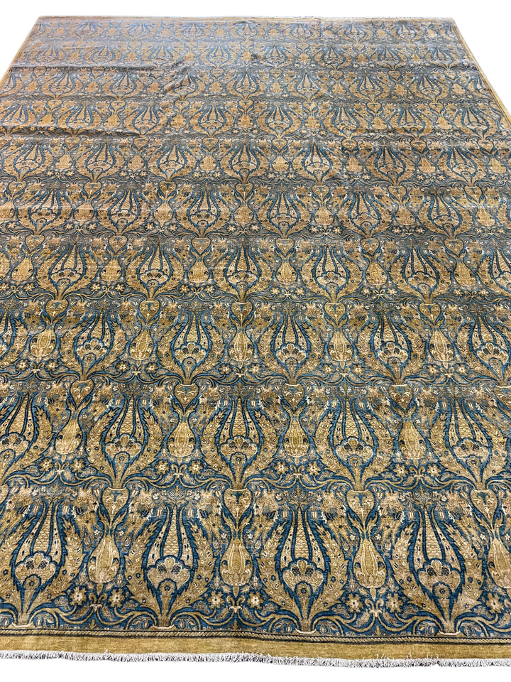 Royal Azure - Blue &amp; Gold Floral Design Rug  – 12’1” x 16’2”